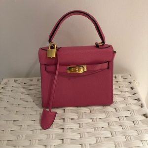 Vintage Lederer de Paris Pink Handle Bag